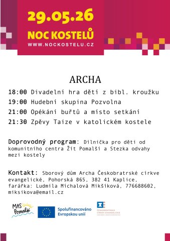 Noc kostelů 2026 Archa